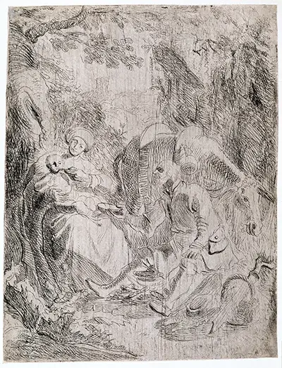 The Rest on the Flight into Egypt Rembrandt